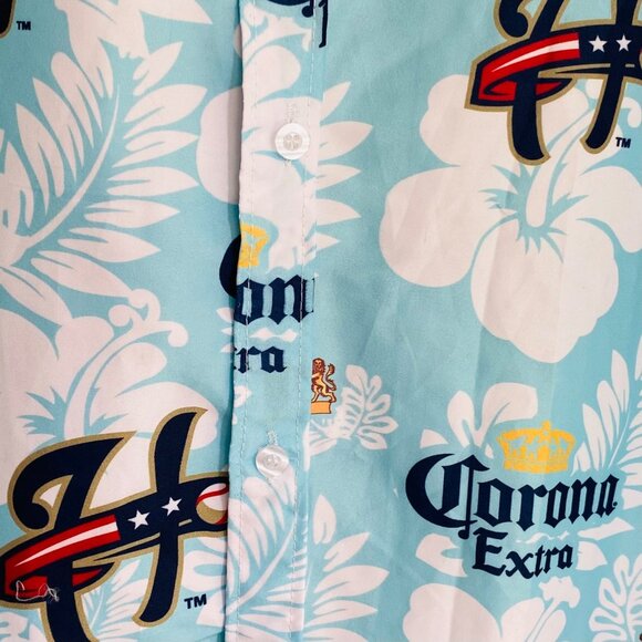 Corona Extra & Modelo Beer Hawaiian Shirt XXL BWM Global Tropical Print Button-U - Picture 3 of 8